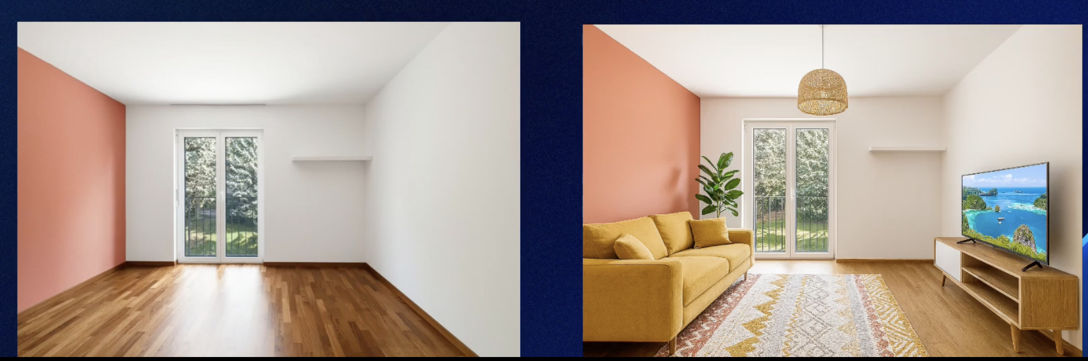 Flat before after